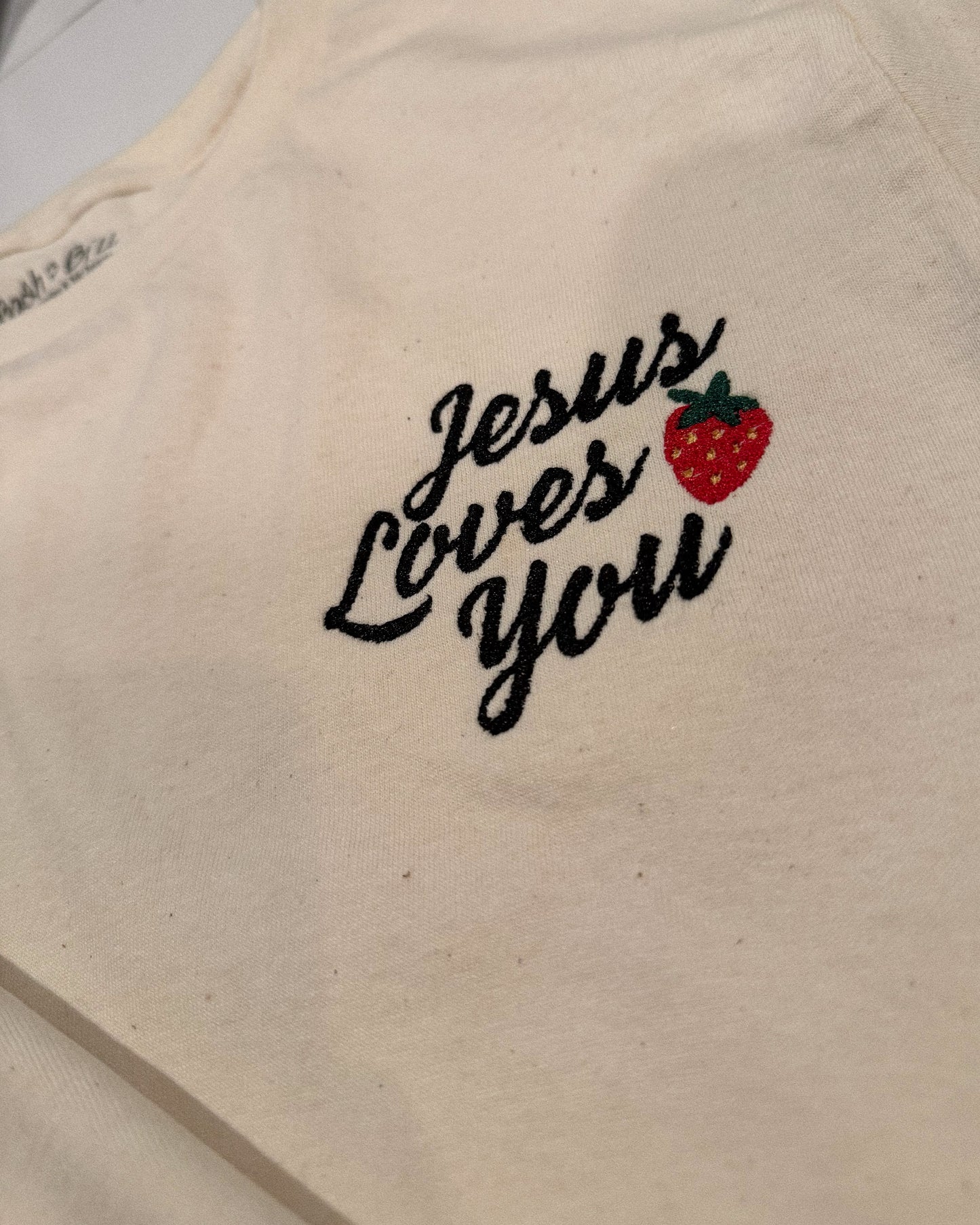 Embroidered "Jesus Loves You" Tee