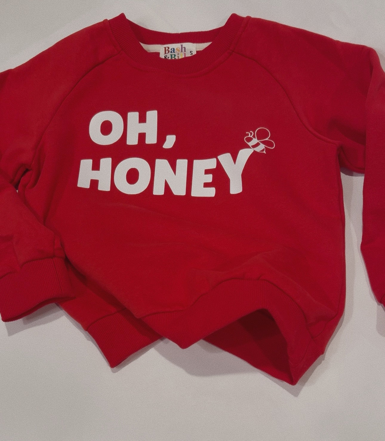 "Oh, Honey" Graphic Pullover - Red