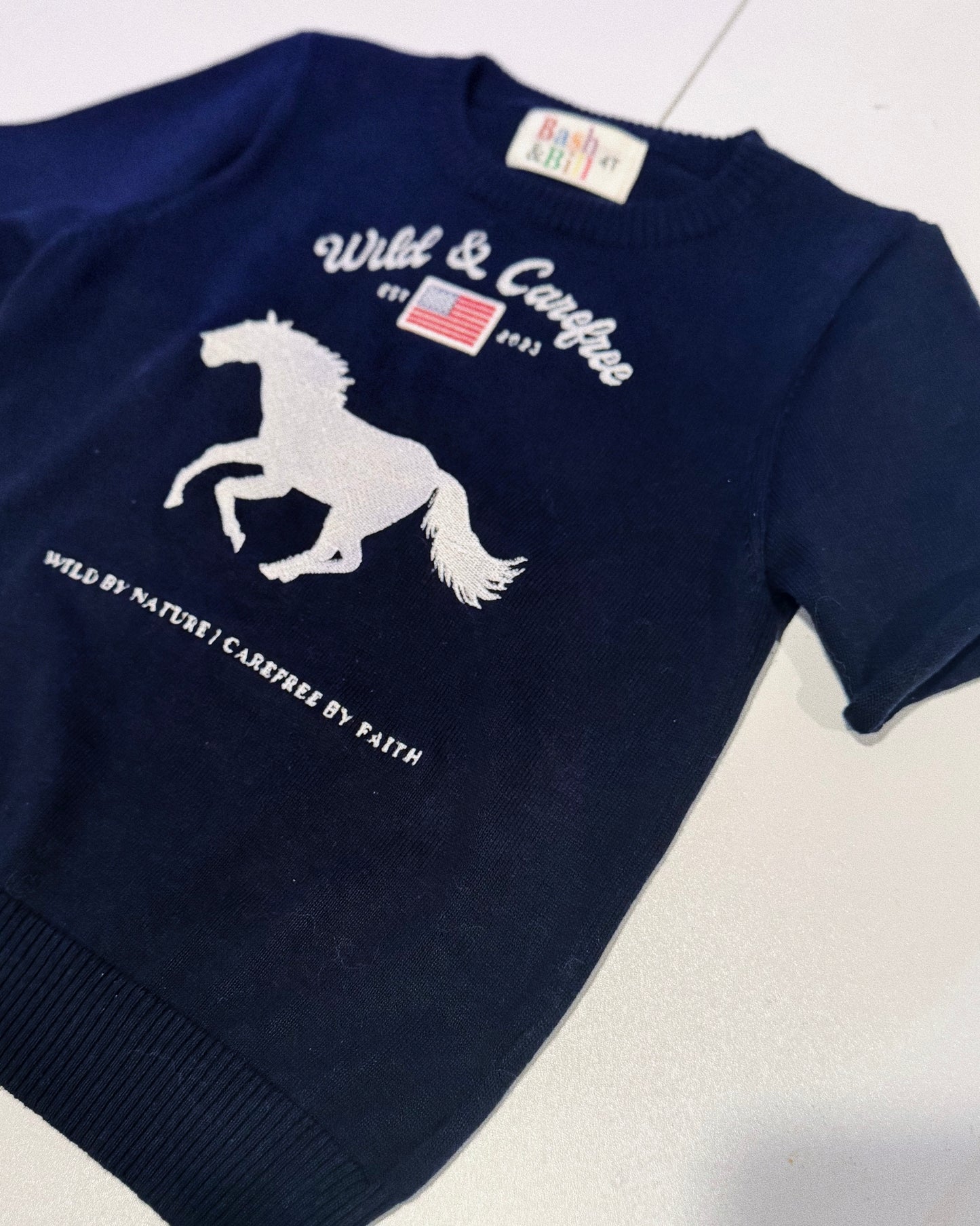 "Wild & Carefree" Knit top - Navy