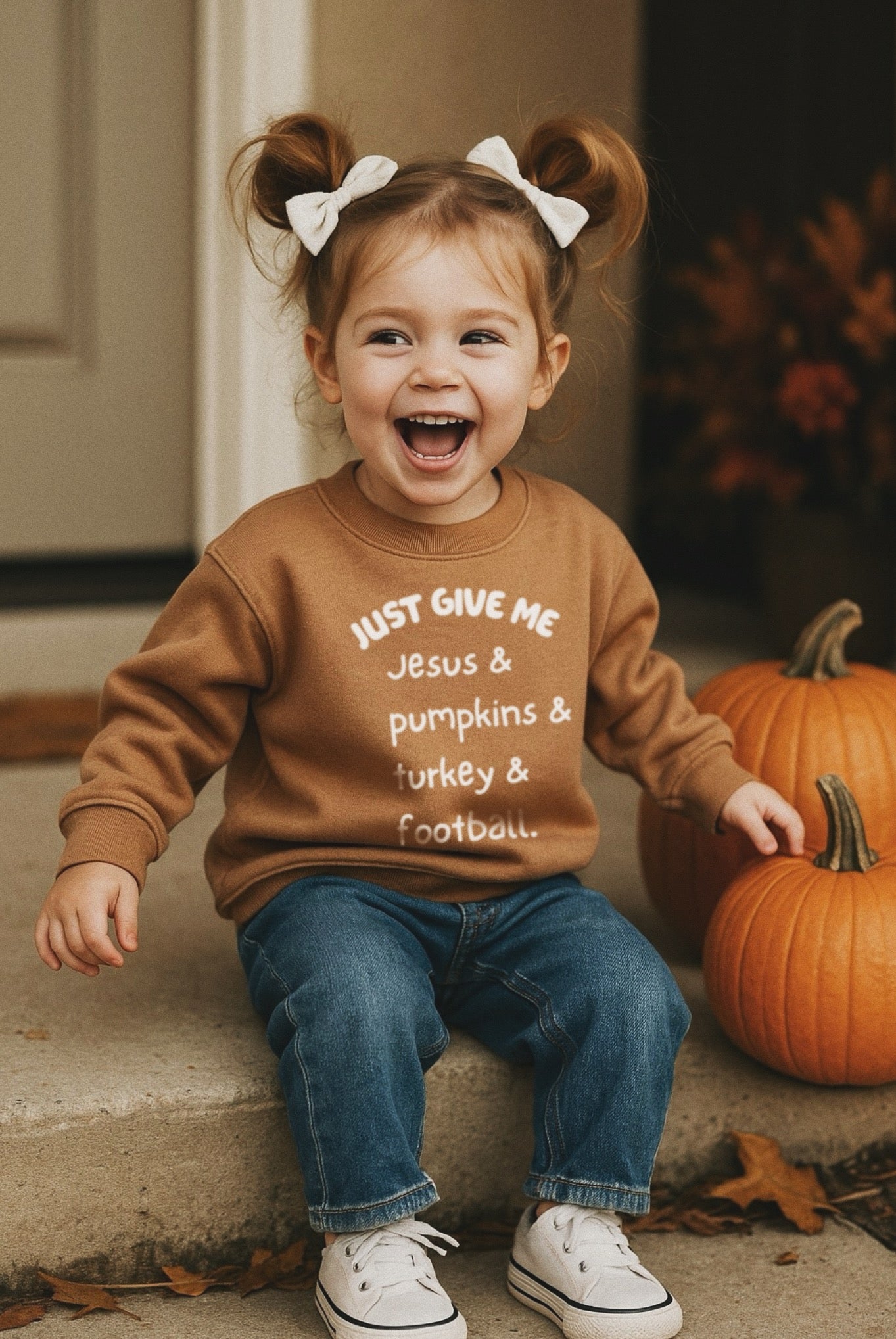"Fall Vibes" Crewneck Pullover - Brown