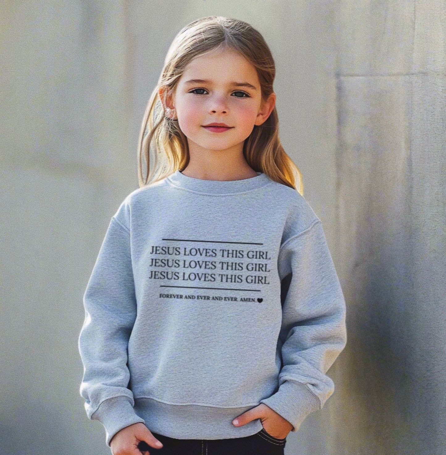 "Jesus Loves this Girl" Crewneck Pullover - Gray