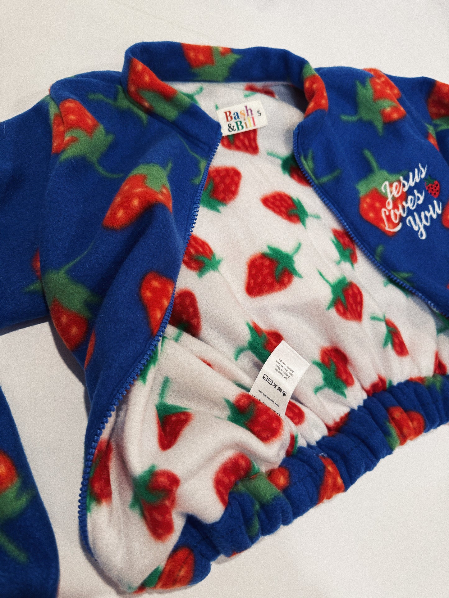 Strawberry Fleece Jacket - Blue