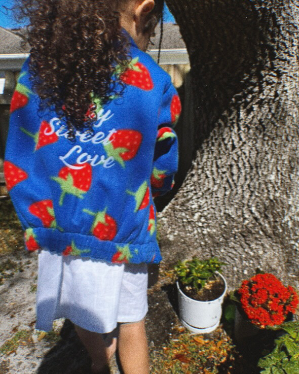 Strawberry Fleece Jacket - Blue