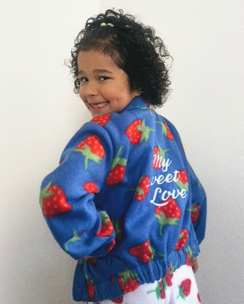 Strawberry Fleece Jacket - Blue
