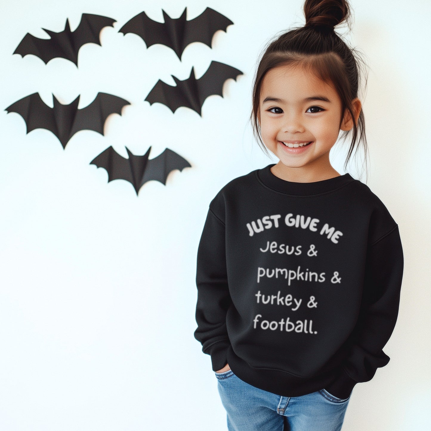 "Fall Vibes" Crewneck Pullover - Black