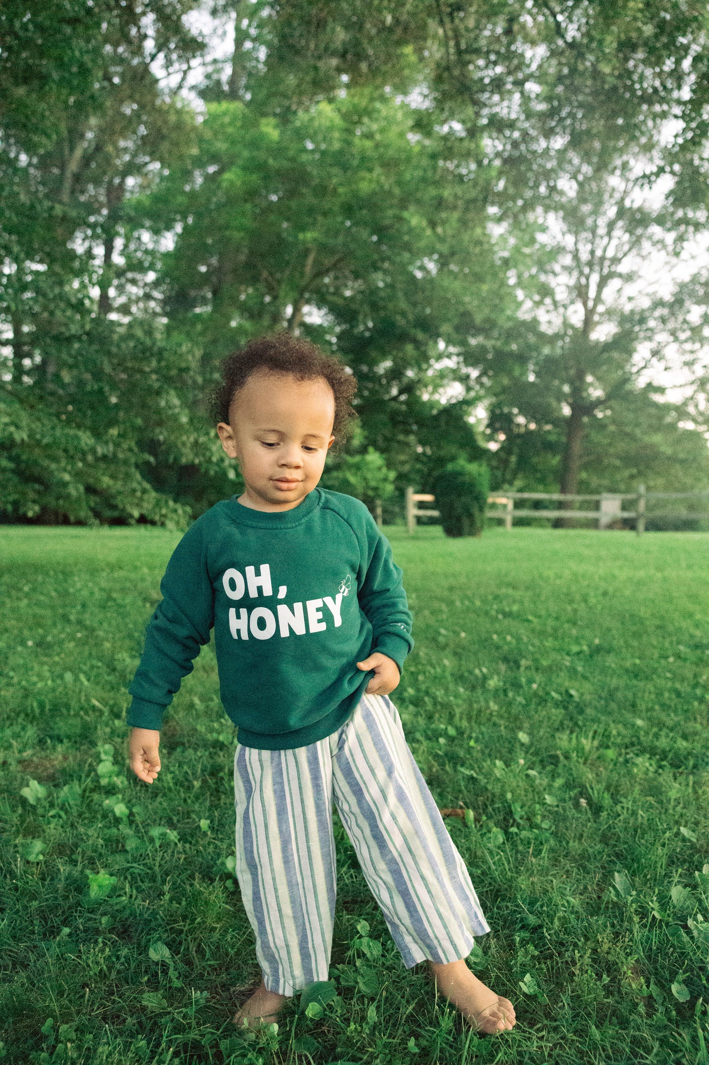 "Oh, Honey" Graphic Pullover - Green