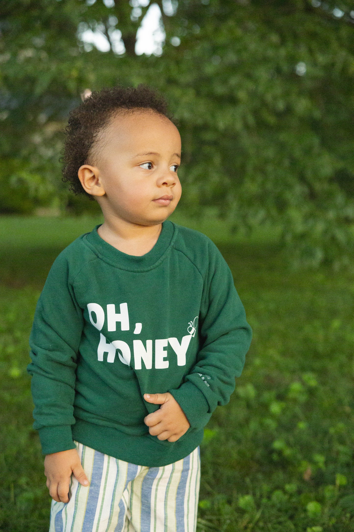 "Oh, Honey" Graphic Pullover - Green