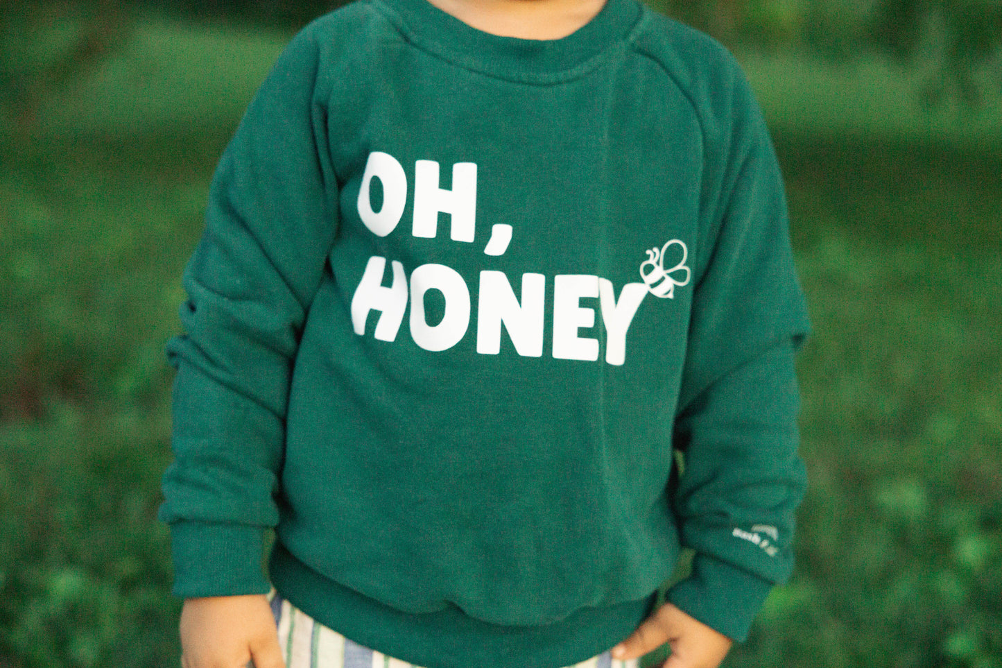 "Oh, Honey" Graphic Pullover - Green