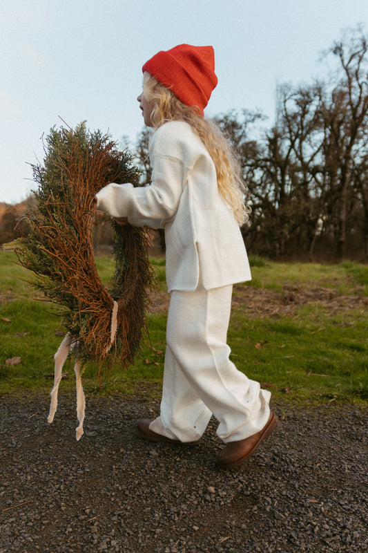 Knitted Henley Set - Ivory