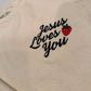Embroidered "Jesus Loves You" Tee