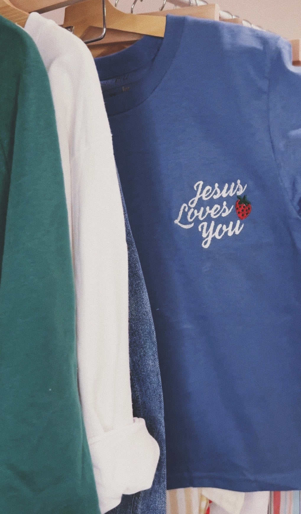 Embroidered "Jesus Loves You" Tee