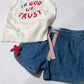 Denim Side-Bow Shorts