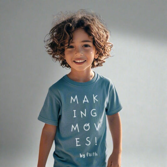 "Making Moves" Graphic Tee - Dusty Blue