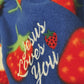 Strawberry Fleece Jacket - Blue