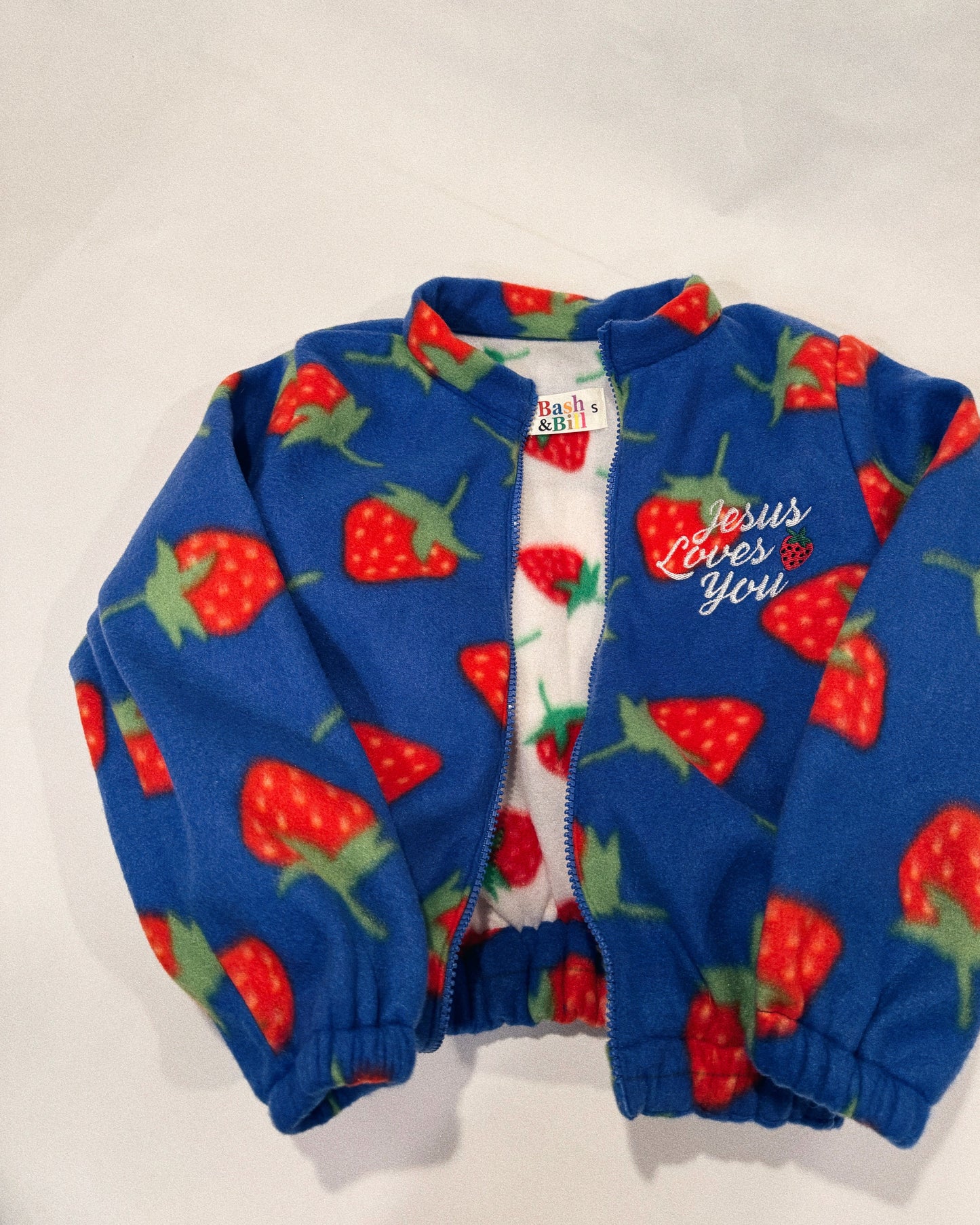 Strawberry Fleece Jacket - Blue