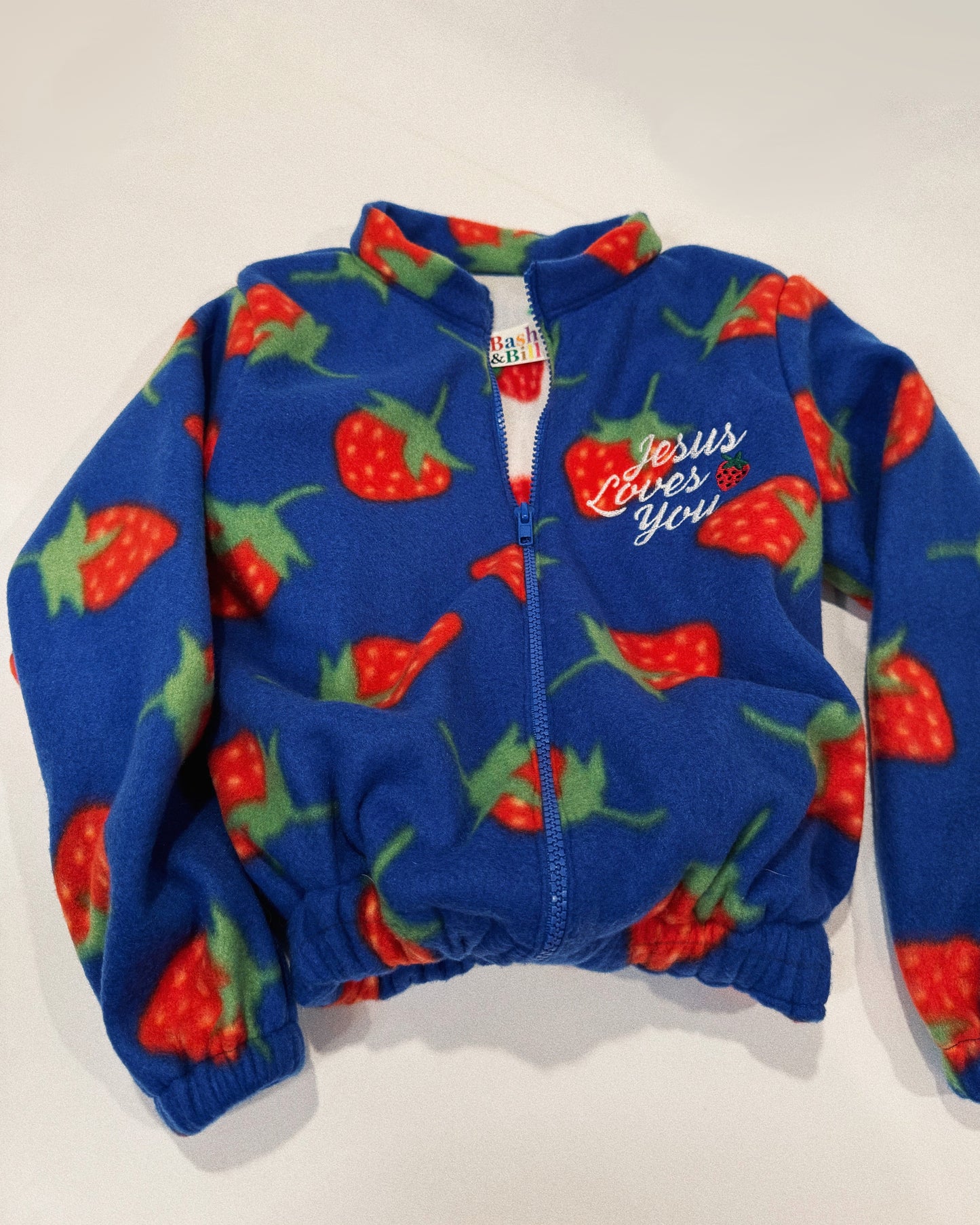 Strawberry Fleece Jacket - Blue