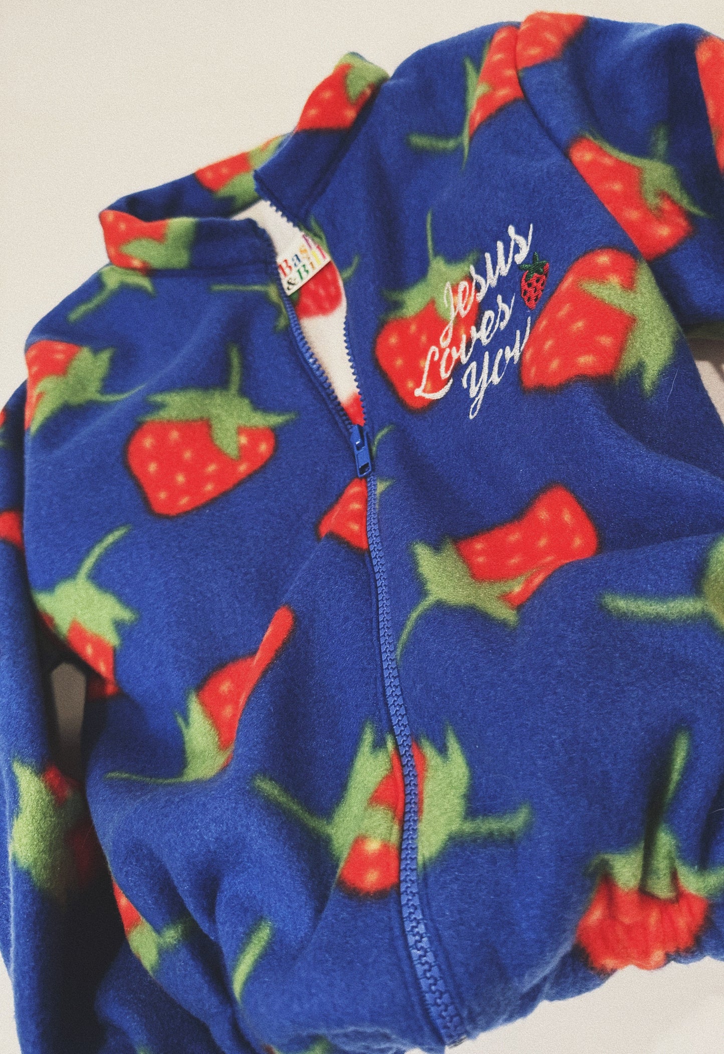 Strawberry Fleece Jacket - Blue