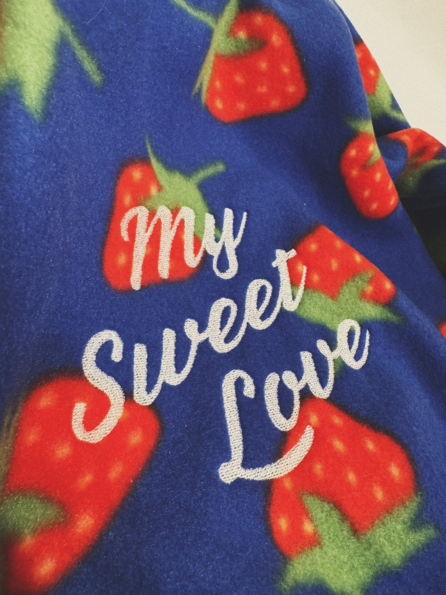 Strawberry Fleece Jacket - Blue