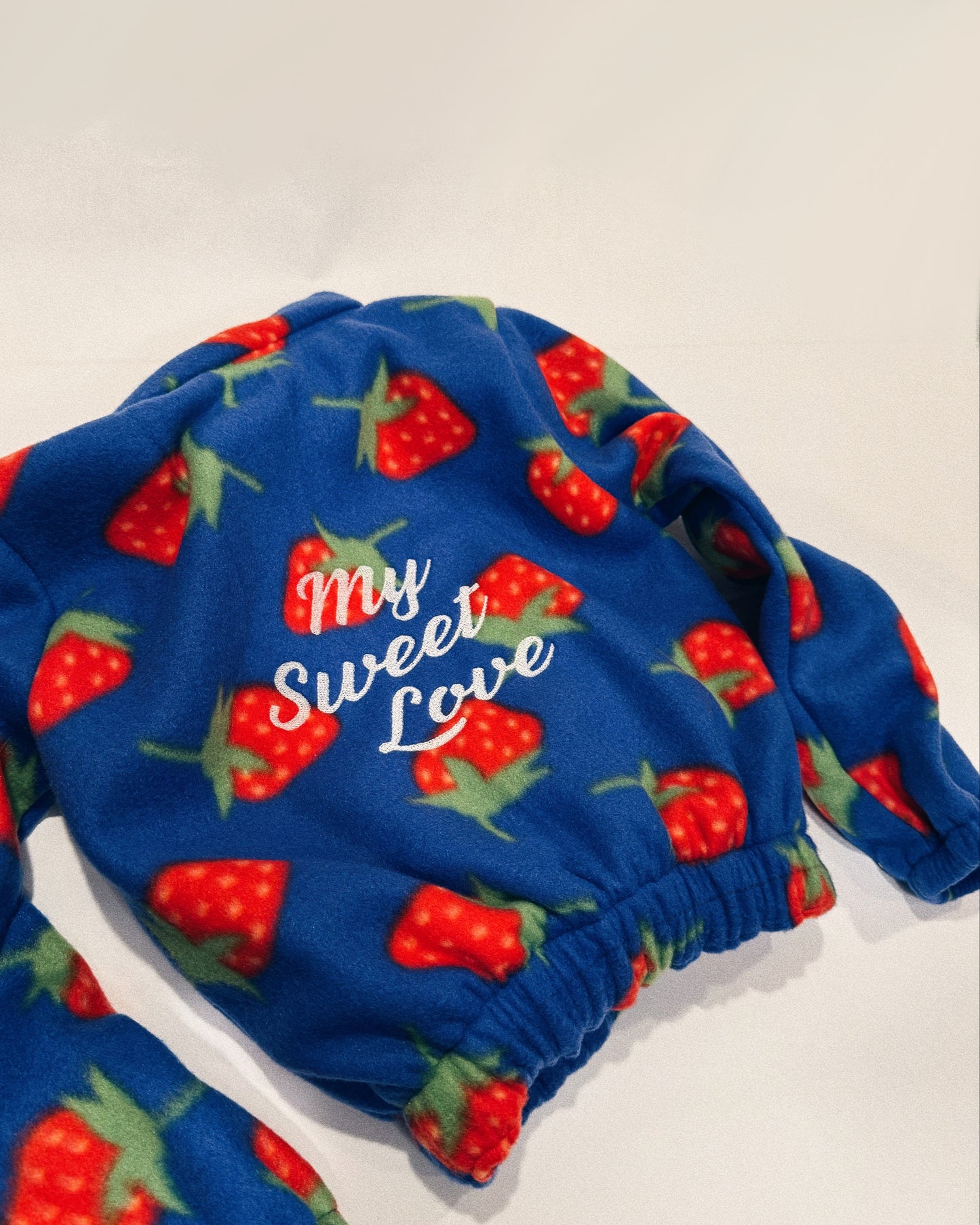 Strawberry Fleece Jacket - Blue