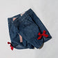 Denim Side-Bow Shorts