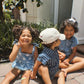 Cotton Striped Top & Short set - Denim