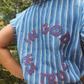 Cotton Striped Top & Short set - Denim