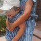 Cotton Striped Top & Short set - Denim