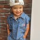 Cotton Striped Top & Short set - Denim