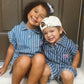 Cotton Striped Top & Short set - Denim