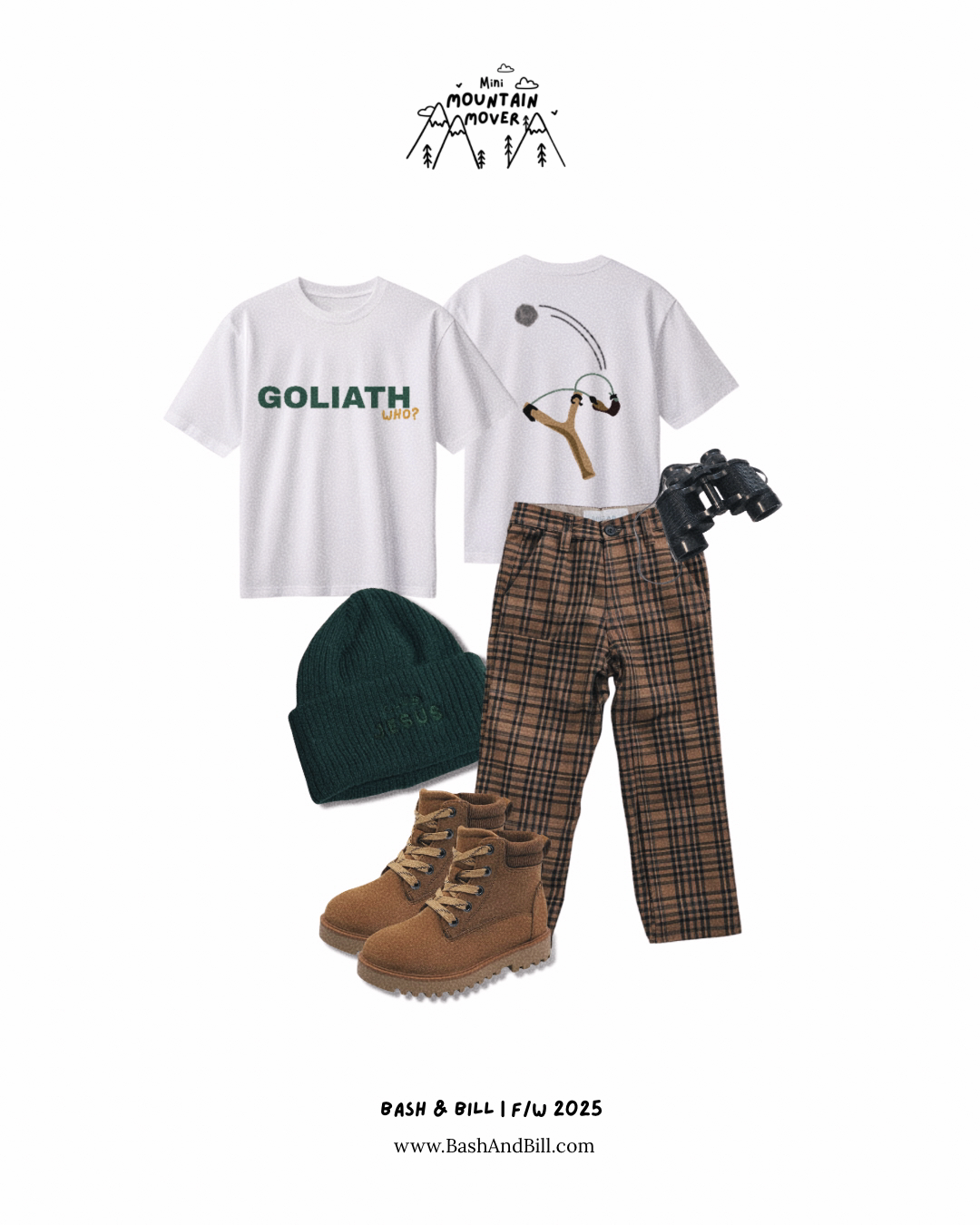 Cotton Plaid Pants - Brown