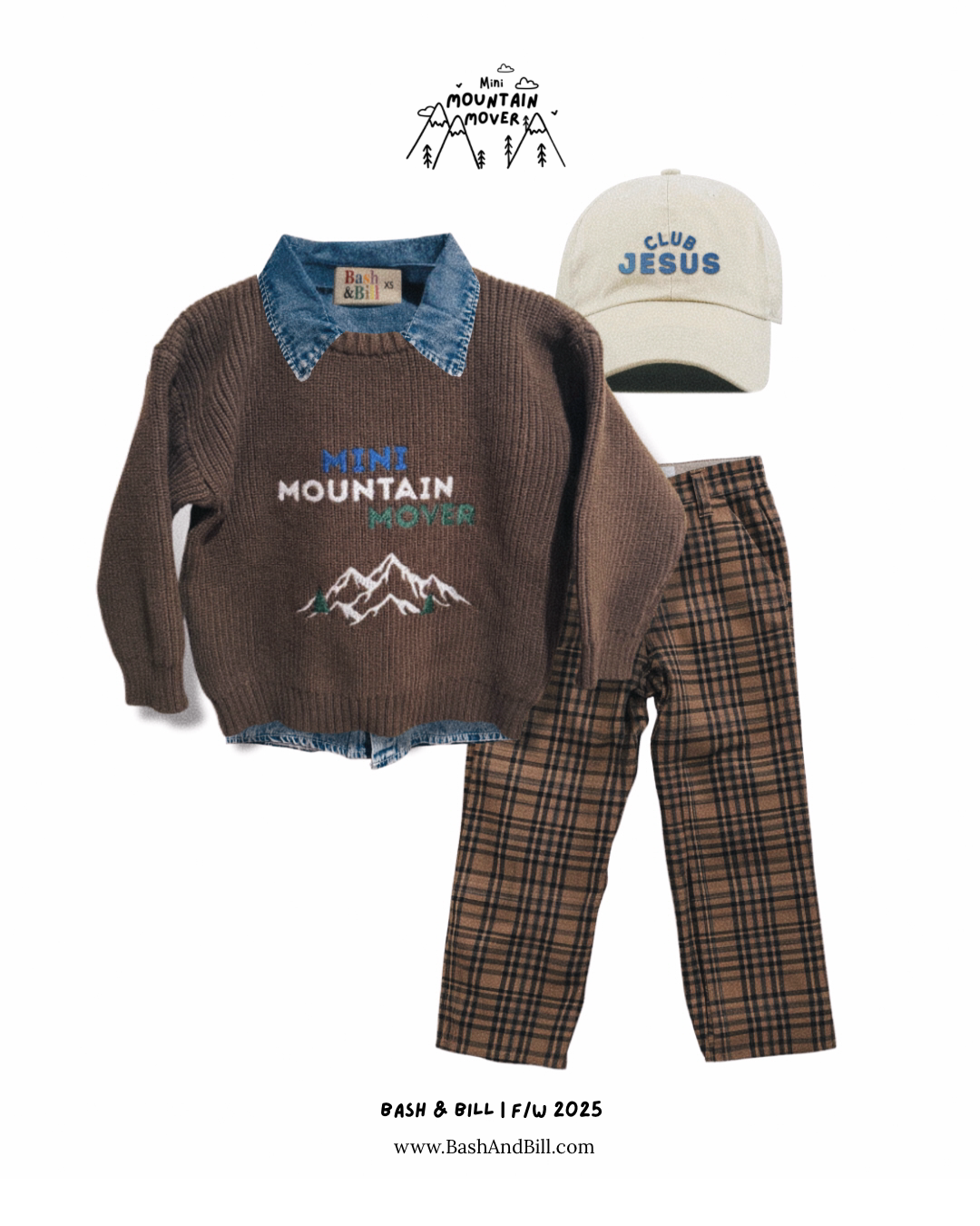 Cotton Plaid Pants - Brown