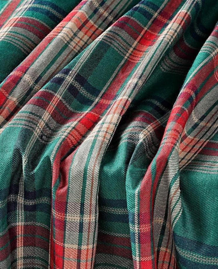 Embroidered "Club Jesus" Crewneck - Green Plaid