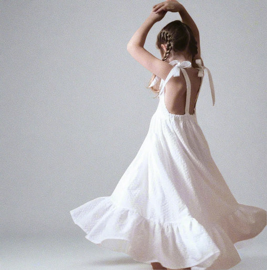 Tie-Shoulder Maxi Dress - Eyelet