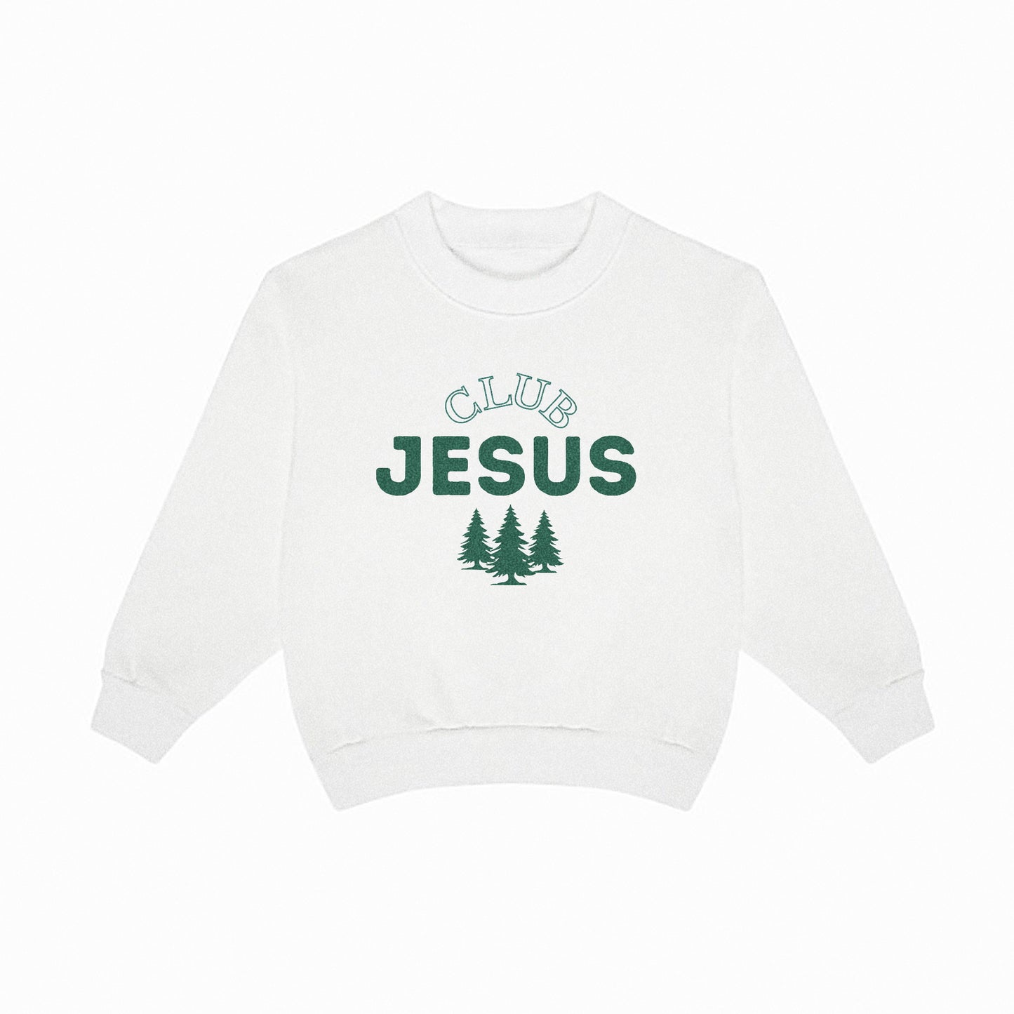 "Club Jesus"   Trio Tree Graphic Crewneck - White