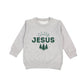 "Club Jesus" Trio Tree Graphic Crewneck - Gray