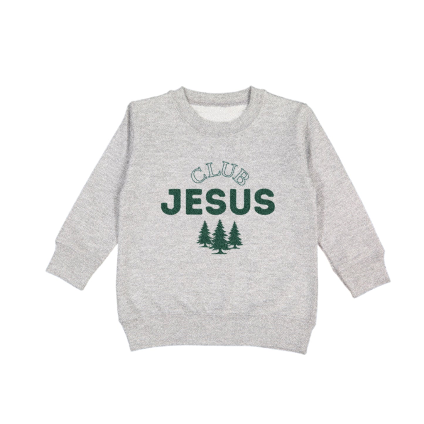 "Club Jesus" Trio Tree Graphic Crewneck - Gray