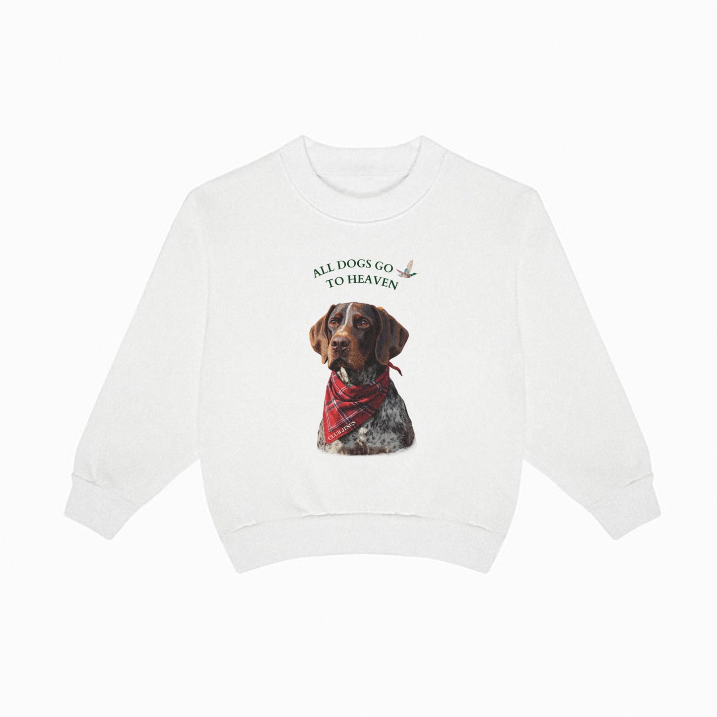 "Dogs In Heaven" Graphic Crewneck - White